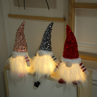 Décoration de Noël Lumineuse : Poupée Sans Visage avec Chapeau Pailleté pour Vitrine et Décoration Intérieure OEM/ODM