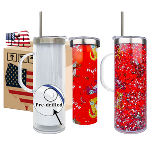 Entrepôt USA bricolage 20oz boule à neige sublimation gobelet droit maigre storyboard pré-percé tasses à <span class=keywords><strong>café</strong></span> tasses avec poignée - Product Image 1