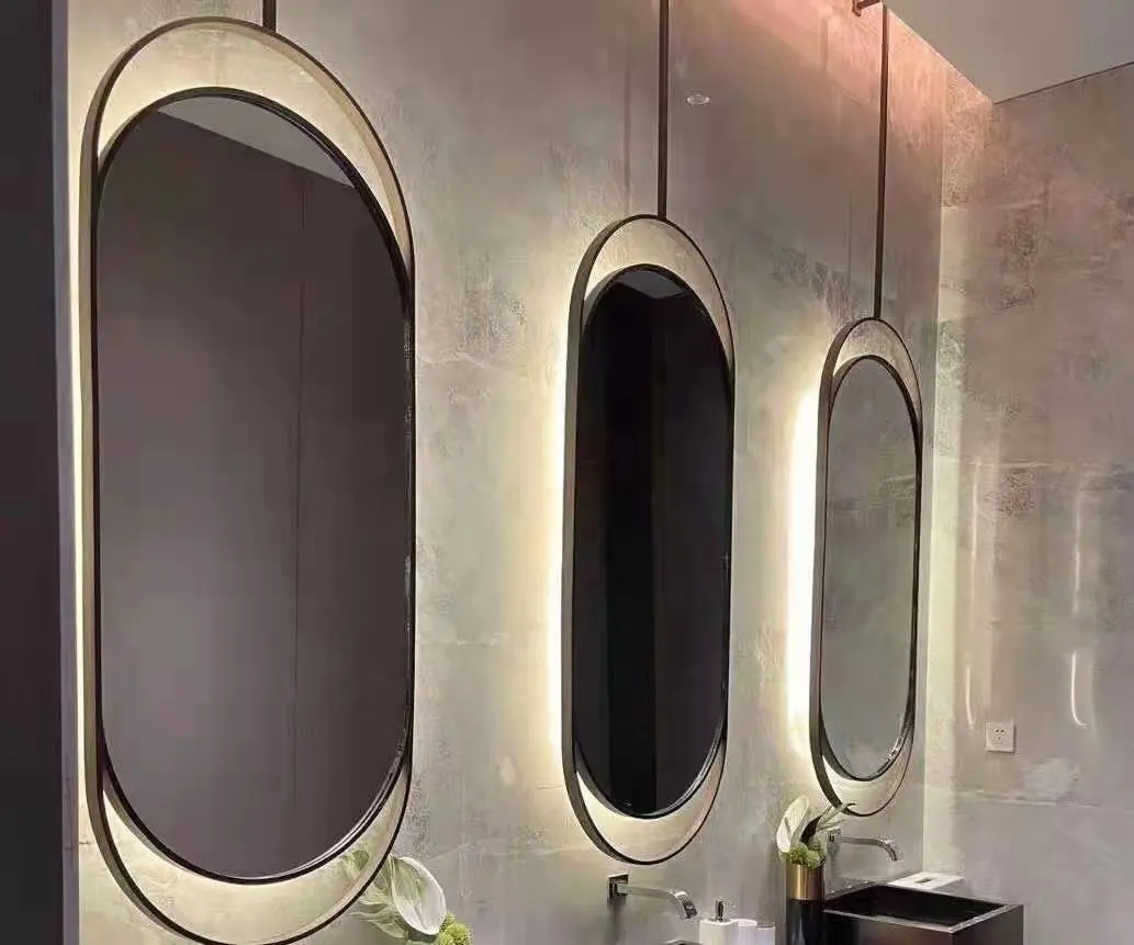Bom oval ayna tuvalet misafir odası banyo tavanı asılı tuvalet ayna dekorasyon ayna tam uzunlukta