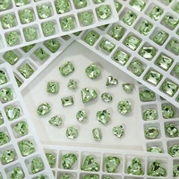 Paso Sico Nail Art Verre Cristal Coupe Style Olive Vert Clair Base Pointue Elliptique Crooked Center Angle Droit Fat Nail