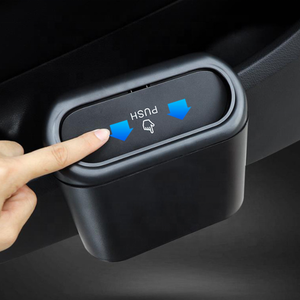 Hanging Car Trash Can Vehicle Garbage Dust Case Storage Box ABS Square Pressing Trash Bin Auto Interior Accessories for Car
