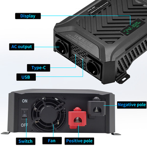 EU Chứng Khoán datouboss điện áp kép 12v1500w 24-3000W tự động chuyển đổi tinh khiết Sine Wave 50Hz hoặc 60Hz điều chỉnh xe biến tần với cáp - Product Image 4