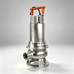 Pompe submersible manuelle en acier inoxydable QWK, non automatique, sans flotteur, connexion à bride, pour eaux usées - Product Image 4