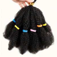 Cheveux synthétiques doux, non inflammables, en fibre haute température, pré-étirés, pour tressage, bouclés afro Marley, teints, 20 pièces/paquet, pour pose à la machine