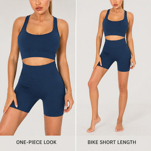 Nouvelle collection été 2026 : Ensembles de shorts de sport en laine pour femme, au-dessus du genou, avec imprimé numérique et décoration plissée - Product Image 4