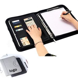 Promotion Multifunctional A4 Zipper Notebook <b>Binder</b> Bag PU Leather Business Manager <b>Folder</b> Wholesale Promotional Memo Pad - Product Image 1