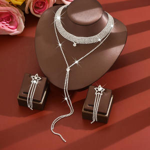 絶妙な爪チェーンY字型ラインストーンフルダイヤモンドネックレスネックレスイヤリング鎖骨チェーンイブニングドレス - Product Image 5