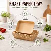 Platos y Tazones de Papel Kraft Natural Biodegradables y Compostables de Grado Alimenticio, Resistentes y Desechables, Personalizados para Restaurantes y Comida para Llevar