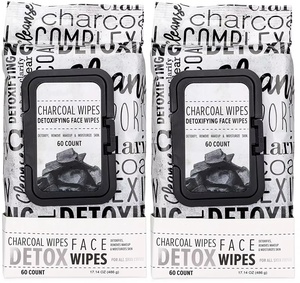 Lingettes faciales féminines détoxifiantes non tissées noires charbon de bois matériau biodégradable démaquillant personnalisé lingettes humides - Product Image 5