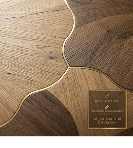 <span class=keywords><strong>Parquet</strong></span> en bois d'ingénierie brossé couleur OEM, chêne de luxe multicouche, système de pose à clipser, <span class=keywords><strong>parquet</strong></span> en chêne blanc pour villa, design feuille de lotus - Product Image 3
