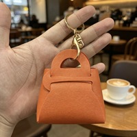 Mini porte-monnaie en cuir PU avec porte-clés, petite pochette pour écouteurs de style coréen avec anneau métallique et fermoir mousqueton