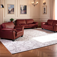 Ensemble de canapés de bureau classiques de haute qualité, design moderne, cuir véritable, personnalisable, marque ARREDAMENTI, garantie de 2 ans, pour salon et villa