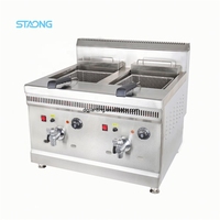 Friteuse à gaz double réservoir 17L, friteuse à pression commerciale pour beignets, dinde, poulet, pour KFC