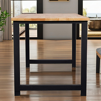 Meilleure nouvelle table à manger simple avec tables élévatrices en bois massif et artisanat en métal jambes tables d'extérieur ensembles de salle à manger pour le salon