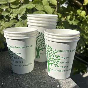 Gobest Eco friendly personalizado solo cubretaza de papel de recubrimiento acuoso biodegradable para llevar embalaje de alimentos taza de cartón Wi