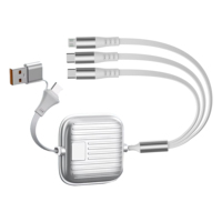 Nuevo Cable de Carga Retráctil 3 en 1 con Logotipo Personalizado 2025, Cargador de Impresora Todo en Uno, Regalos Promocionales Empresariales