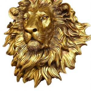 Estatua Decorativa de Cabeza de León de Resina para Interiores, Pintada a Mano, Impermeable, Arte para Colgar en la Pared - Product Image 3