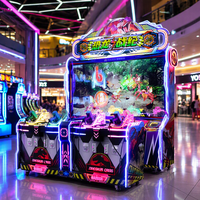 Machine de jeu de tir au laser pour enfants, 4 joueurs, en anglais, avec simulation de dinosaure vidéo de 75 pouces, à monnayeur, pour intérieur