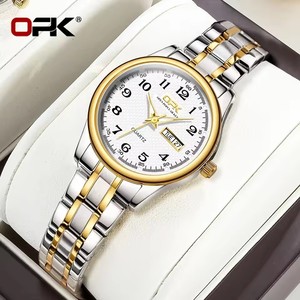 OPK 8110 Orologi da <span class=keywords><strong>Donna</strong></span> Semplice <span class=keywords><strong>Orologio</strong></span> da Polso al Quarzo alla Moda Impermeabile Luminoso per Signore con Doppio Display del Calendario Oro <span class=keywords><strong>Bianco</strong></span> - Product Image 1