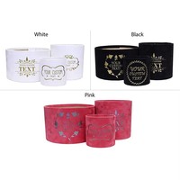 Fabricant chinois en gros de boîtes à fleurs rondes en carton ondulé de haute qualité, boîte à fleurs en velours