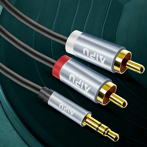 สายสัญญาณเสียงสเตอริโอ 3.5 มม. ชาย ต่อ 2RCA ชาย สายแยกสัญญาณ Aux เป็น Rca ชุบทอง สำหรับเครื่องขยายเสียง โทรศัพท์ ลำโพง - Product Image 4