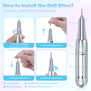 Lime à ongles électrique rechargeable sans fil transfrontalière 45000 tr/min haute vitesse professionnelle pour manucure et pédicure, usage en salon et à domicile - Product Image 4