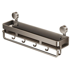 ชั้นวางของในห้องน้ำแบบติดผนังรูปสี่เหลี่ยมผืนผ้า ติดตั้งด้วยระบบสุญญากาศ ไม่ต้องเจาะผนัง ทนทาน ความลึก 8-11.9 นิ้ว สำหรับอ่างล้างหน้าและห้องน้ำ - Product Image 3