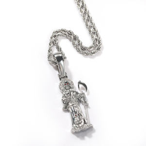 Nuevo Colgante <span class=keywords><strong>de</strong></span> la Santa <span class=keywords><strong>Muerte</strong></span> Collar del Santo <span class=keywords><strong>de</strong></span> la <span class=keywords><strong>Muerte</strong></span> Colgante <span class=keywords><strong>de</strong></span> la Parca Joyería <span class=keywords><strong>de</strong></span> Zirconia Cúbica para Halloween - Product Image 6