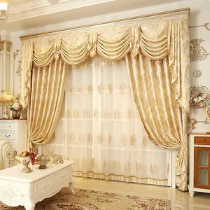 2020 Phổ Biến Bán Buôn Cổ Điển Châu Âu Sang Trọng Đẹp Jacquard Bóng Râm Mù Đường Viền Bằng Vải Rèm Cửa Cho Phòng Khách Cửa Lớn Cửa Sổ