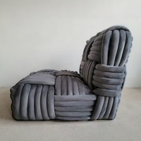 Fauteuil d'appoint de luxe au design charmant, tissé à la main, siège individuel de détente pour salon, bureau à domicile, appartement