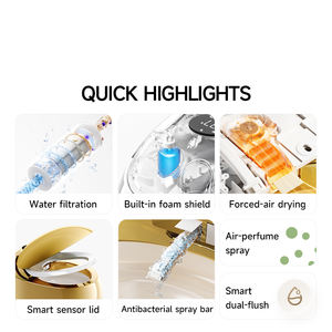 Mattschwarze Smarte Toilettenschüssel <span class=keywords><strong>Bidet</strong></span> Ei-Runde Form Einteilig Automatisch Öffnend mit Fernbedienung für Eiförmige Smarte Toilette - Product Image 3