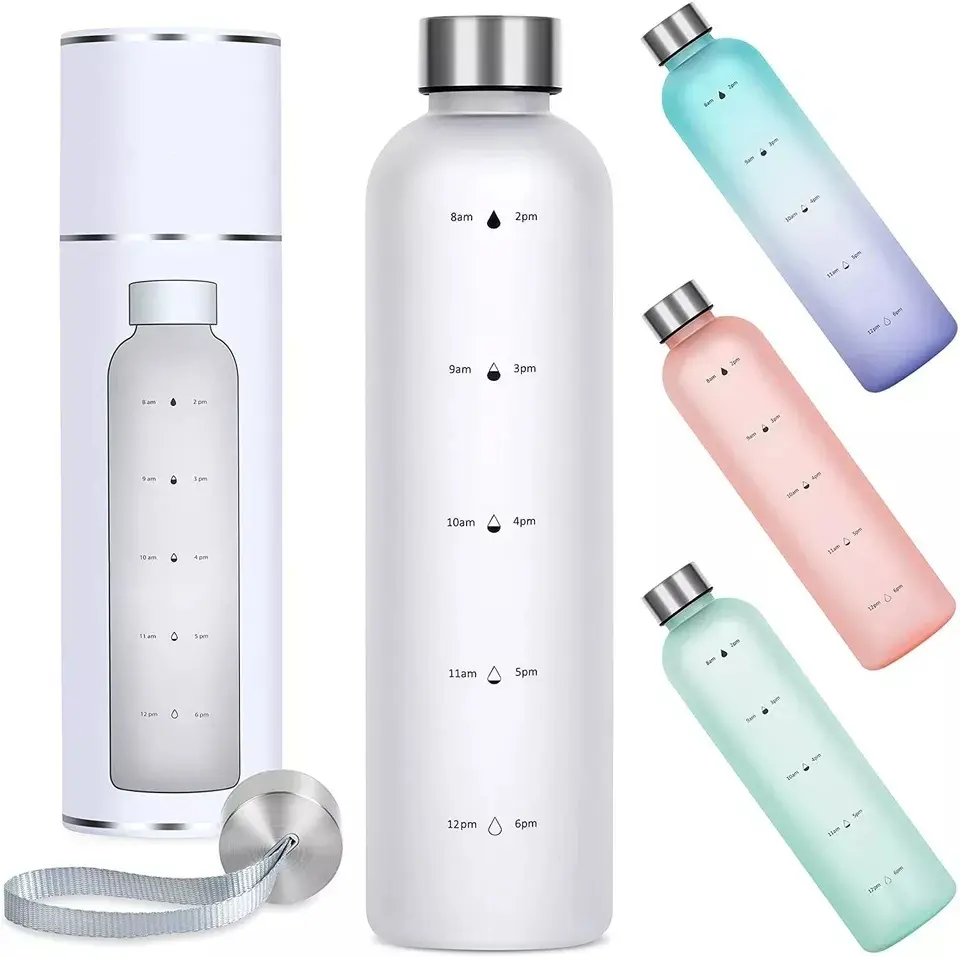 SJB029 Benutzer definiertes Logo BPA Free Glas Kunststoff Wasser flasche Fitness studio Outdoor Camping Wasser flasche