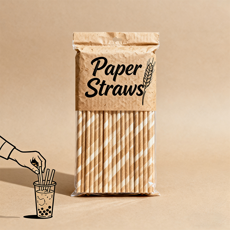 Disposable Biodegradable Recyclable Aseptic Food Grade Paper Straws-Quick Delivery Jumbo White Big Size for Alcoholic Beverage