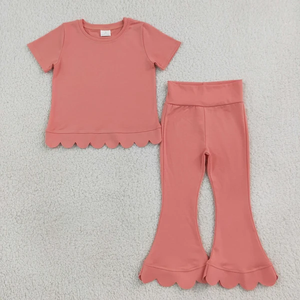 Nouvelles arrivées : ensembles de vêtements pour bébés filles, chemises à manches courtes, pantalons cloche, vêtements à volants - Product Image 3
