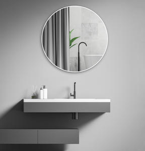 MUBI Nordic Minimalist Gold Silver Metal Frame Wall-Mounted <b>Lighted</b> Graphic Design Custom Logo <b>Shower</b> Mirror - Product Image 4