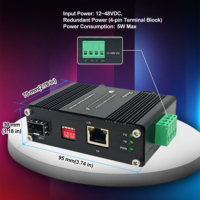 Convertisseur de média Ethernet industriel 10G, transceiver optique à fibre, 10/5/2.5G/1G/100BASE-T RJ45 vers 10GBASE-X SFP+, entrée 12~48VDC