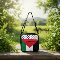 Sac bandoulière Keffiyeh en polyester avec motif drapeau palestinien traditionnel pour enfants palestiniens