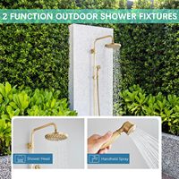 Système de douche en laiton massif laiton antique 8 pouces pluie pulvérisation à main poignées croisées robinets de bain douche muraux