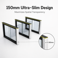 Gerbang Putar Slim 150mm dengan Panel Kaca Panoramic untuk Pintu Masuk Pusat Konvensi
