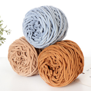 Manta de <span class=keywords><strong>ganchillo</strong></span> voluminosa de 100% poliéster y 165g, hilo de chenilla grueso supergrueso y esponjoso teñido a mano <span class=keywords><strong>con</strong></span> alta tenacidad - Product Image 2