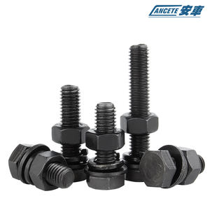 Tornillo DIN931 M6 Negro, Tuerca y <span class=keywords><strong>Perno</strong></span> <span class=keywords><strong>M10</strong></span>, Tornillos Hexagonales M14, Tuerca, Herrajes de Construcción de Plástico, Sistema de Medición Métrico - Product Image 4