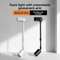 Spot LED Rétractable sur Rail en Fer, Orientable Omnidirectionnel, Sans Câblage Requis, Compatible Montage Direct E27