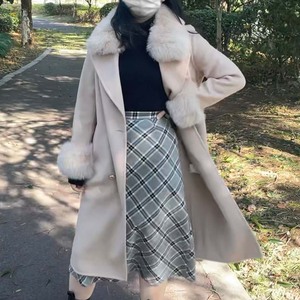 QIUCHEN QC19054 Veste en cachemire d'agneau de luxe décontractée pour l'hiver, col en vraie fourrure de renard, <span class=keywords><strong>manteau</strong></span> en laine pour <span class=keywords><strong>femme</strong></span>, <span class=keywords><strong>Black</strong></span> <span class=keywords><strong>Friday</strong></span> - Product Image 4