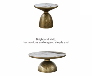 Ý tối giản kim loại Bàn Cạnh Giường ngủ với phiến đá cạnh sáng tạo ánh sáng sang trọng góc bảng cho phòng ngủ Bàn cà phê - Product Image 4