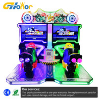 Machine de jeu d'arcade de course de moto anglaise Twins FF Metal 2 joueurs simulateur de course monnayeur 1 an pour parcs d'attractions