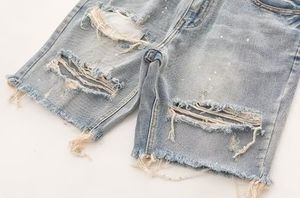 ผู้ผลิตเสื้อผ้าสตรีทแวร์ กางเกงยีนส์ขาสั้นทรงสลิมฟิตสไตล์วินเทจ ขาดๆ ซีดๆ สำหรับผู้ชาย - Product Image 4