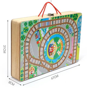 Jouet de ville créatif Montessori à faire soi-même pour les enfants âgés de 3 à 6 ans, ensemble de blocs de construction de train électrique en <span class=keywords><strong>bois</strong></span>, jeu éducatif - Product Image 6