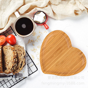 Bandeja de Bambú en Forma de Corazón para Servir Café, Té, Postres y Pan, Estilo Simple, Color Madera - Product Image 2