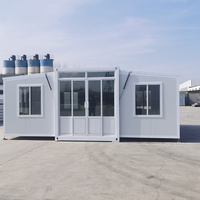 Maisonnette préfabriquée moderne de 40 pieds en conteneur extensible, bureau avec chambres et salle de bain complète, ignifuge et isolée, à vendre