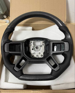 Volant en cuir perforé en bois pour Land Rover Sport Range <span class=keywords><strong>SVR</strong></span> L494 L405 <span class=keywords><strong>Evoque</strong></span> Volant en bois - Product Image 1